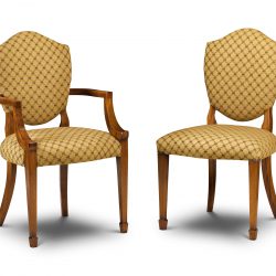 AL02 ALEXANDER CARVER: Walnut. W55cm/21in D51cm/20in H99cm/39in. AL01 ALEXANDER SIDE CHAIR: Walnut. W52cm/20in D48cm/19in H99cm/39in
