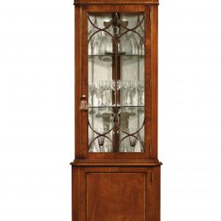 AMC101 SINGLE CORNER CABINET: Mahogany with Satin inlay. W66cm/26in D41cm/16in H183cm/73in