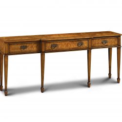 AMC111 SERVING TABLE: Burr Walnut. W180cm/70in D43cm/17in H76cm/30in