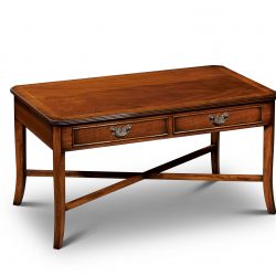 AMC121 CANTED COFFEE TABLE: Mahogany. W90cm/35in D51cm/20in H48cm/19in