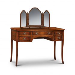AMC153 BOW DRESSING TABLE: Mahogany. W120cm/47in D48cm/19in H76cm/30in. AMC155 TRIPLE MIRROR: Mahogany. W84cm/33in D7cm/3in H58cm/23in