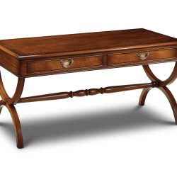 AMC172 SCISSOR LEG TABLE (2 DRAWERS): Mahogany. W107cm/42in D57cm/22in H53cm/21in
