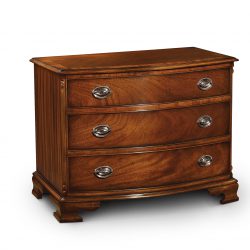 AMC23 BOW CHEST 3 DRAWER: Mahogany. W91cm/36in D55cm/21in H76cm/30in