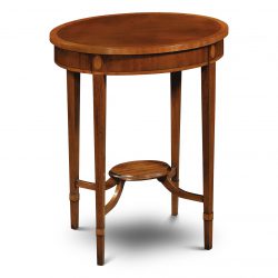 AMC24 OVAL TEA TABLE: Mahogany with Yew crossbanding. W57cm/22in D44cm/17in H72cm/28in