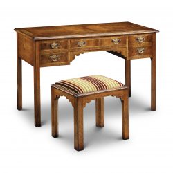 AMC258 DRESSING TABLE: Burr Walnut. W122cm/48in D55cm/22in H76cm/30in. AMC259 DRESSING STOOL: Walnut (COM 1 metre req). W46cm/18in D38cm/15in H49cm/19in