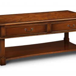 AMC291 COFFEE TABLE 2 DRAWER: Mahogany. W122cm/48in D61cm/24in H46cm/18in