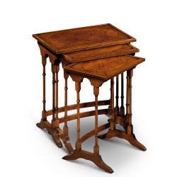 AMC30 SPINDLE NEST OF THREE: Mahogany. W51cm/20in D36cm/14in H58cm/23in
