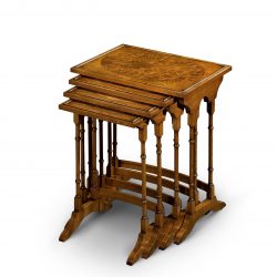 AMC31 QUARTELLO NEST: Burr Walnut. W51cm/20in D36cm/14in H58cm/23in