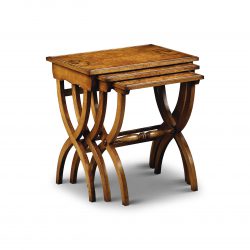 AMC40 SCISSOR LEG NEST: Burr Walnut. W56cm/22in D39cm/15in H58cm/23in