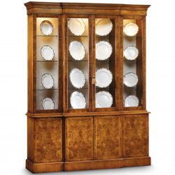AMC79 4 DOOR BOOKCASE: Burr Walnut. W165cm/65in D41cm/16in H213cm/84in