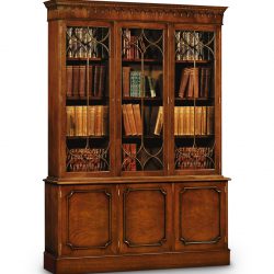 AMC87 3 DOOR BOOKCASE: Mahogany. W152cm/60in D41cm/16in H213cm/84in