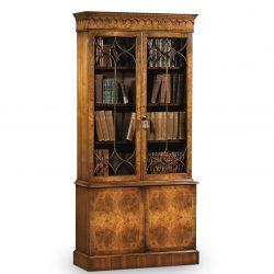 AMC98 2 DOOR BOOKCASE: Walnut. W102cm/40in D41cm/16in H213cm/84in