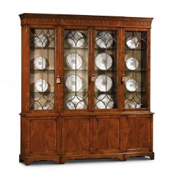 AMC99 LARGE 4 DOOR BOOKCASE: Mahogany with Satin inlay. W 201cm/78in D43cm/17in H213cm/84in