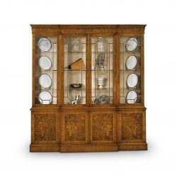 AMC99 LARGE 4 DOOR BOOKCASE: Walnut with Satin inlay. W201cm/78in D43cm/17in H213cm/84in