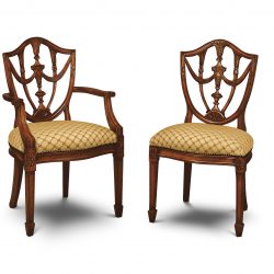 GU02 GEORGIAN URN BACK ARM CHAIR: Mahogany. W58cm/23in D49cm/19in H100cm/39in. GU01 GEORGIAN URN BACK SIDE CHAIR: Mahogany. W55cm/22in D49cm/19in H100cm/39in