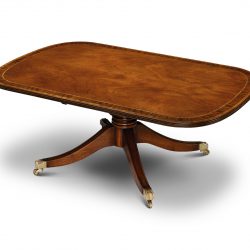 W186 COFFEE TABLE: Mahogany with Rosewood and Satin. W117cm/46in D76cm/30in H47cm/18in