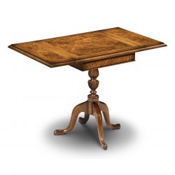 W192 DROP LEAF END TABLE: Burr Walnut. Extends to 76cm. W46cm/18in D46cm/18in H54cm/21in