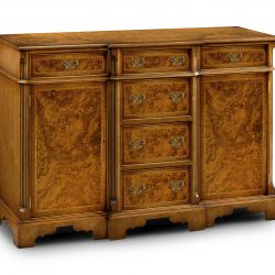 W195 BREAKFRONT CREDENZA: Burr Walnut. W128cm/50in D43cm/17in H86cm/34in