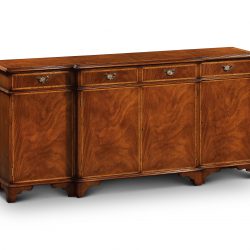 W200 BREAKFRONT SIDEBOARD: Mahogany with Satin inlay. W183cm/72in D43cm/17in H89cm/35in