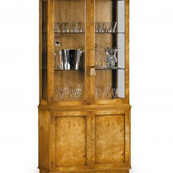 W204 2 DOOR DISPLAY CABINET: Burr Poplar. W89cm/35in D46cm/18in H200cm/79in