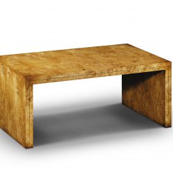 W242 DECO END TABLE: Burr Poplar. W46cm/18in D46cm/18in H61cm/24in. W241 DECO CENTRE TABLE: Burr Poplar. W116cm/46in D61cm/24in H46cm/18in. W243 DECO NEST OF 3: Burr Poplar. W51cm/20in D36cm/14in H61cm/24in