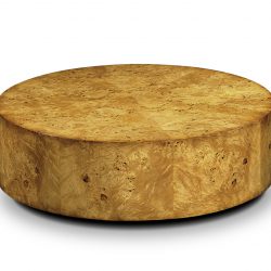 W249 CIRCULAR DRUM TABLE: Burr Poplar. W114cm/45in D114cm/45in H38cm/15in