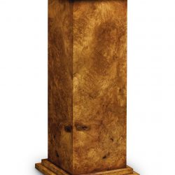 W277 COLUMN ON DECO PLINTH: Burr Walnut. W38cm/15in D38cm/15in H97cm/38in