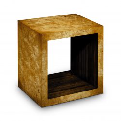 W320 OPEN CENTRE END TABLE: Burr Poplar. W58cm/23in D61cm/24in H61cm/24in