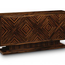 W372 3 DOOR CREDENZA: Ebony. W167cm/66in D43cm/17in H81cm/32in
