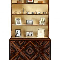 W375 2 DOOR OPEN BOOKCASE: Ebony. W114cm/45in D43cm/17in H204cm/80in